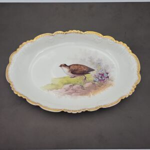 French Limoges Game Bird Large Serving Platter by Lewis Strauss & Sons Antique